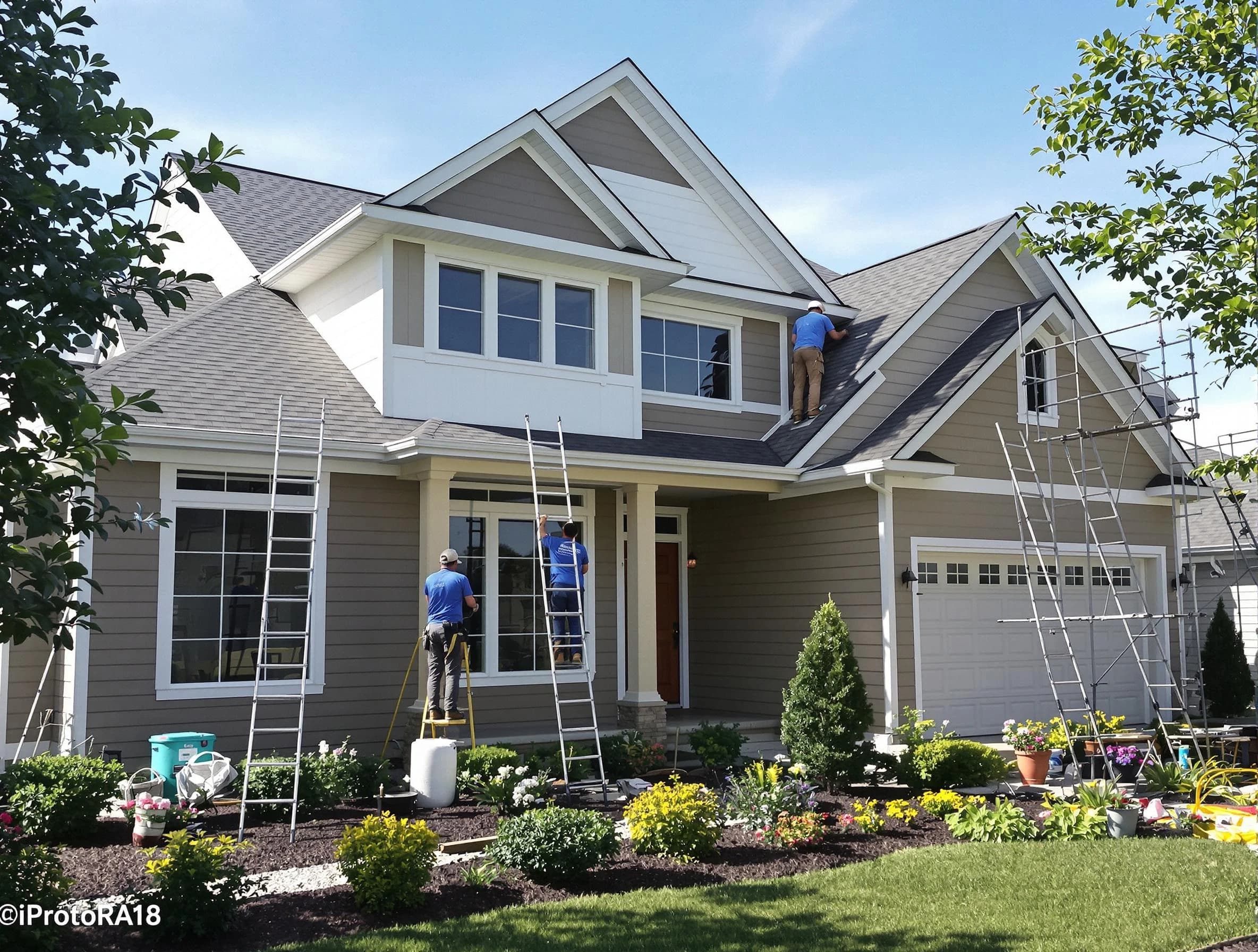 Detailed exterior painting by Medina House Painters in Medina