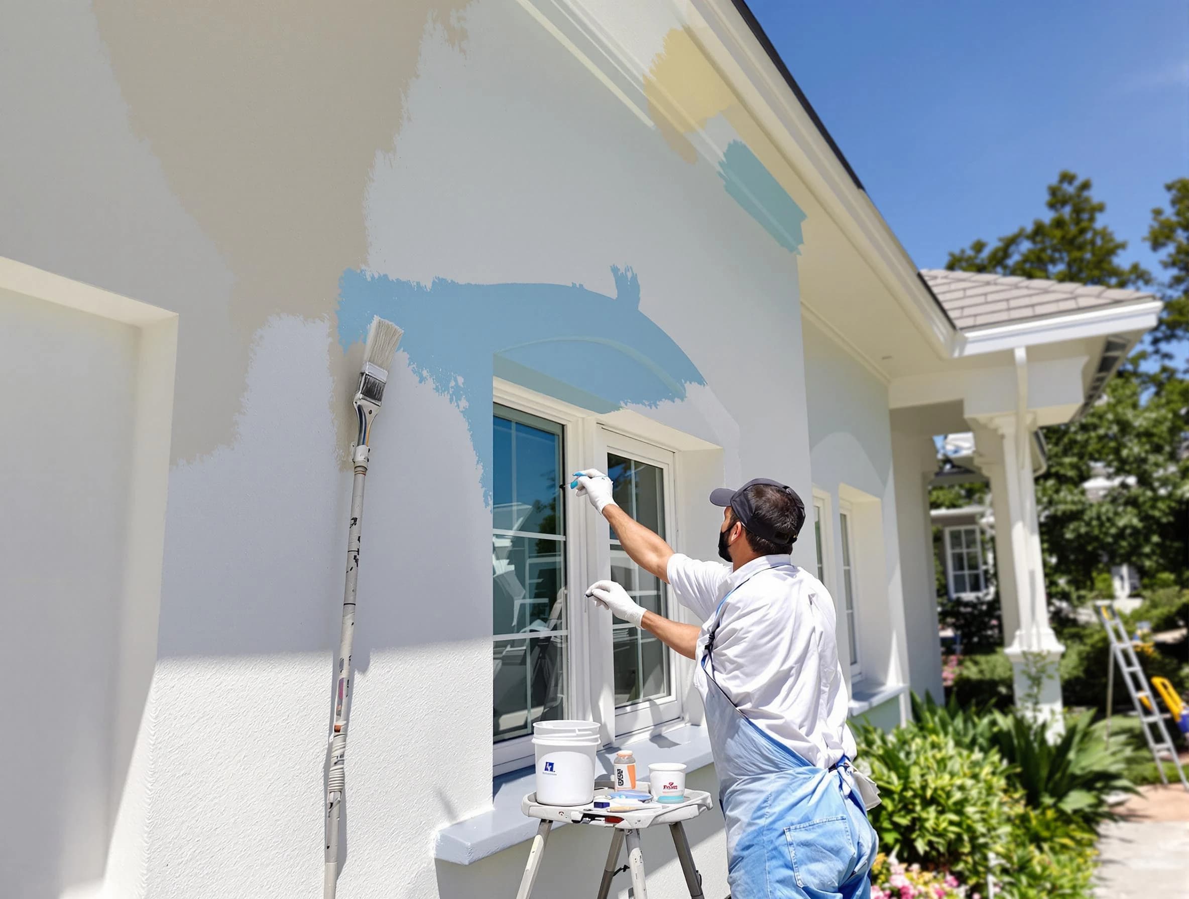 Medina House Painters professional painting the exterior of a house in Medina, OH
