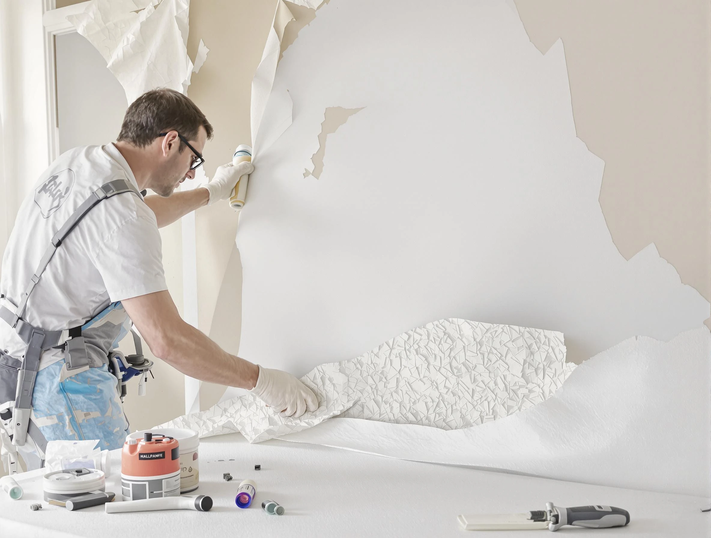 Detailed wallpaper removal and wall prep by Medina House Painters in Medina